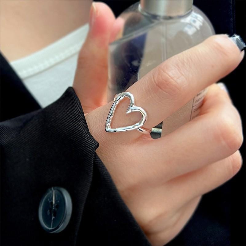 S925 Sterling Silver Adjustable Feather Ring