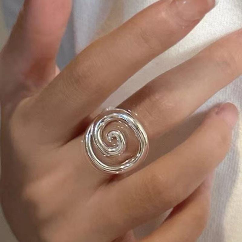 S925 Sterling Silver Adjustable Feather Ring