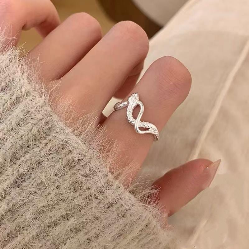 S925 Sterling Silver Adjustable Feather Ring