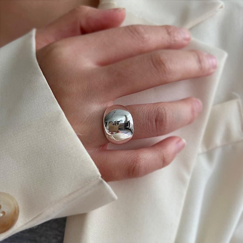 S925 Sterling Silver Adjustable Feather Ring