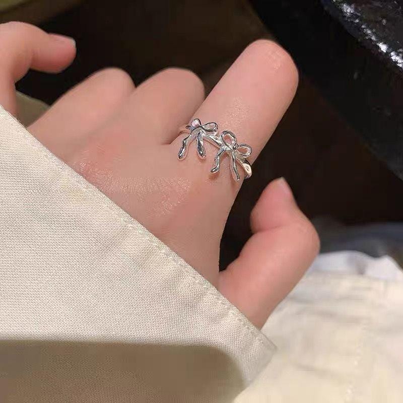 S925 Sterling Silver Boho Leaf Statement Ring