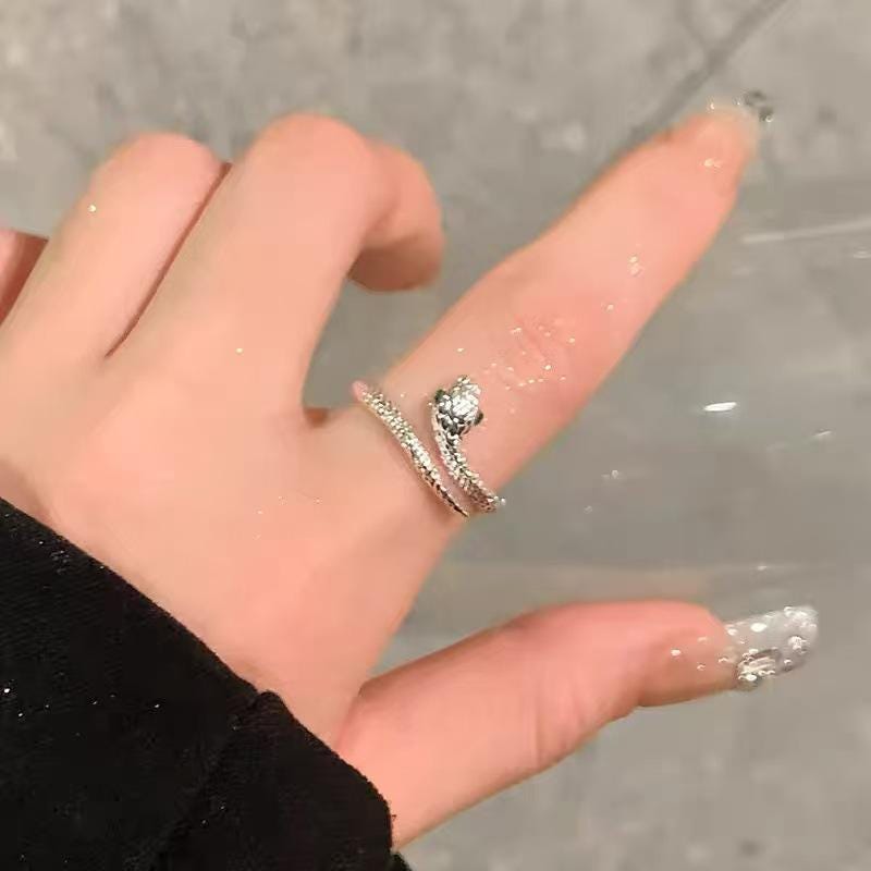 S925 Sterling Silver Adjustable Star Charm Ring