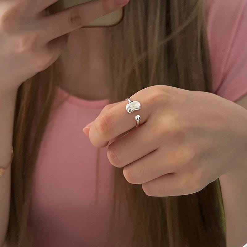 S925 Sterling Silver Adjustable Star Charm Ring