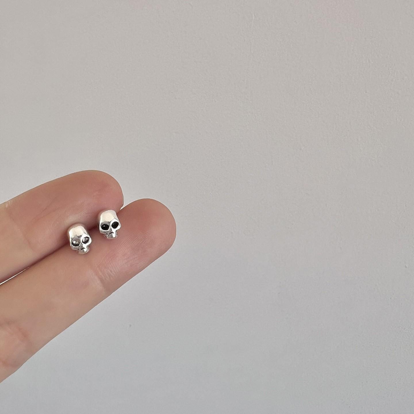 Gothic Punk Stud Earrings Titanium Steel