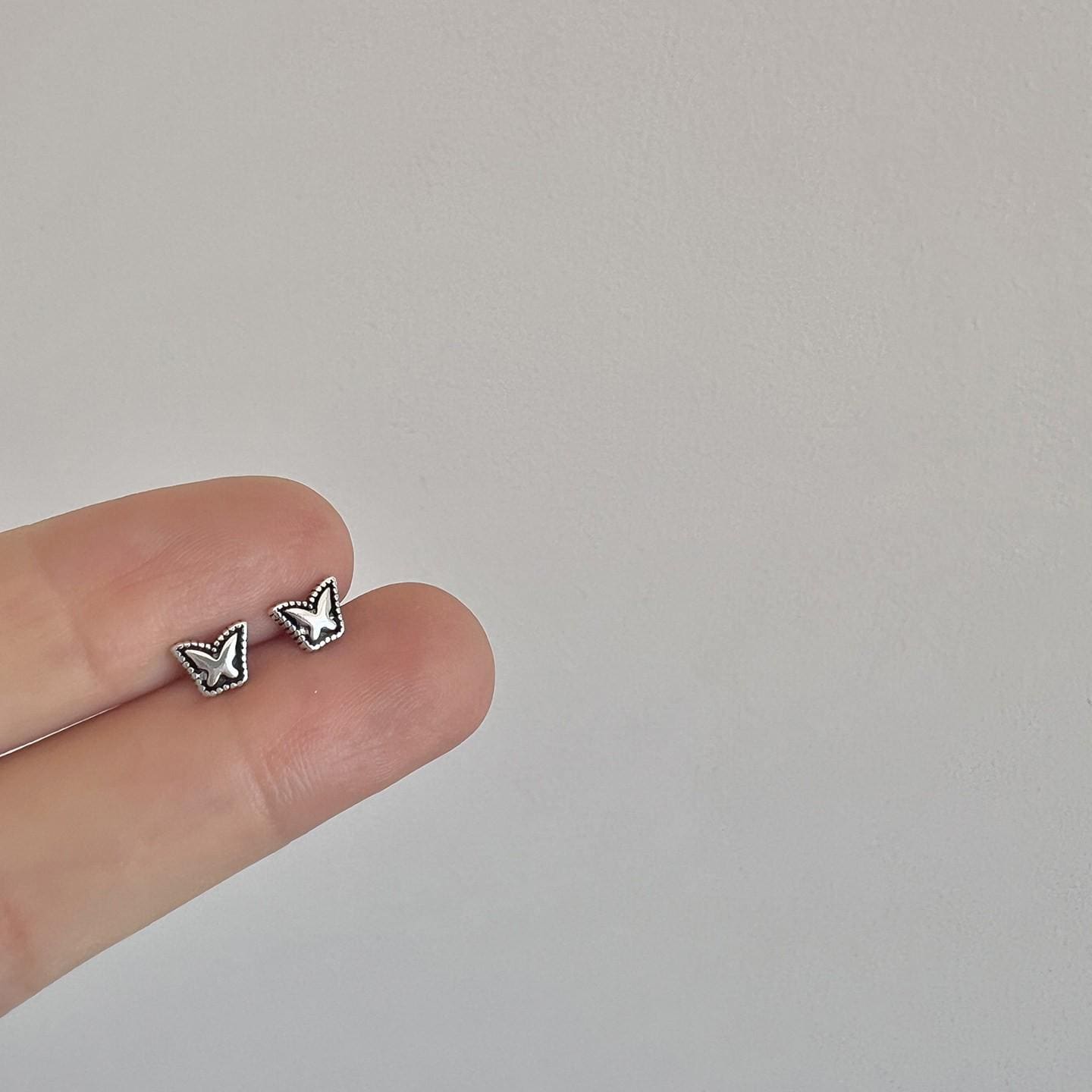 Gothic Punk Stud Earrings Titanium Steel