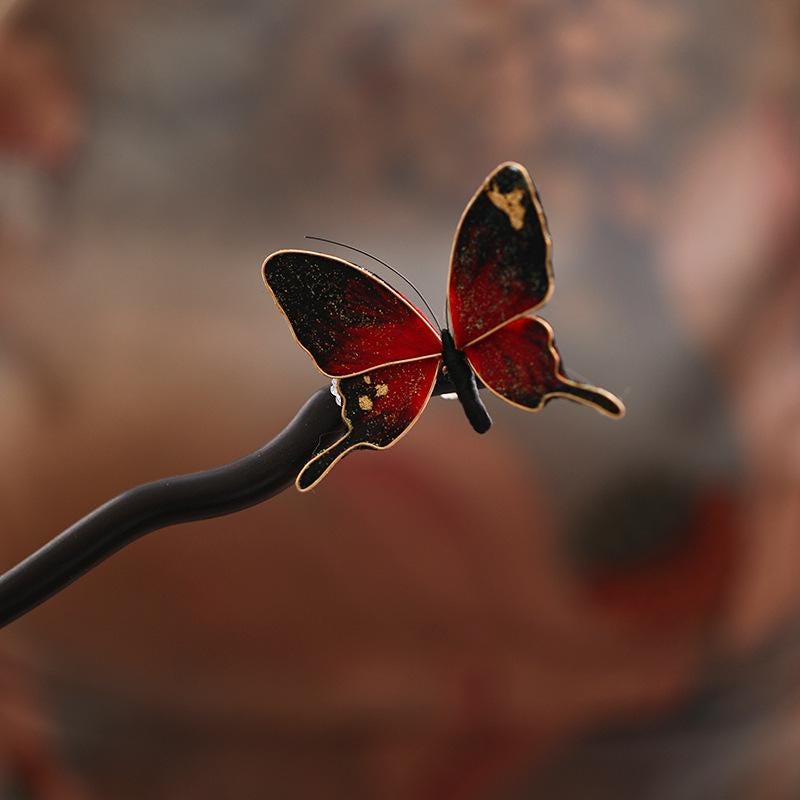 Velvet Flower Butterfly Hair Clip Handmade