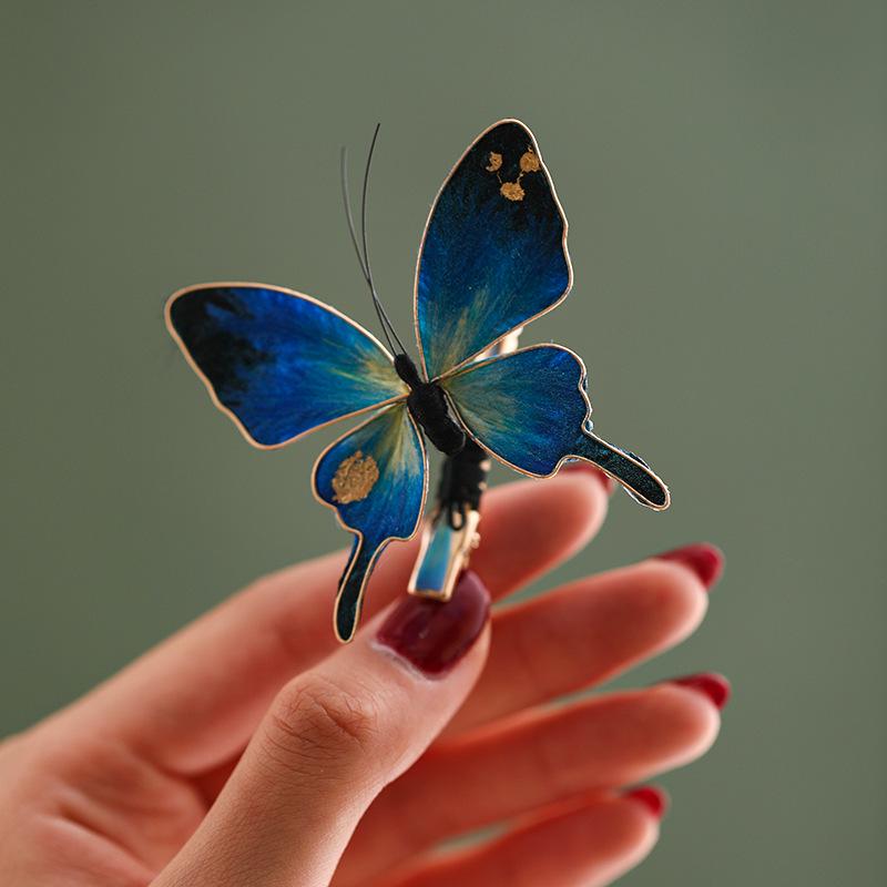Handmade Butterfly Black Wood Hair Stick,Chinese Minimalist Hanfu Hair Accessory