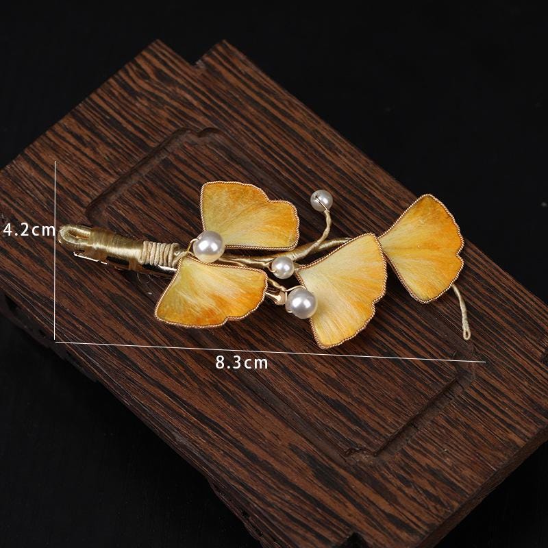 Handmade Silk Flower Hair Clip Pearl Bee Hairpin