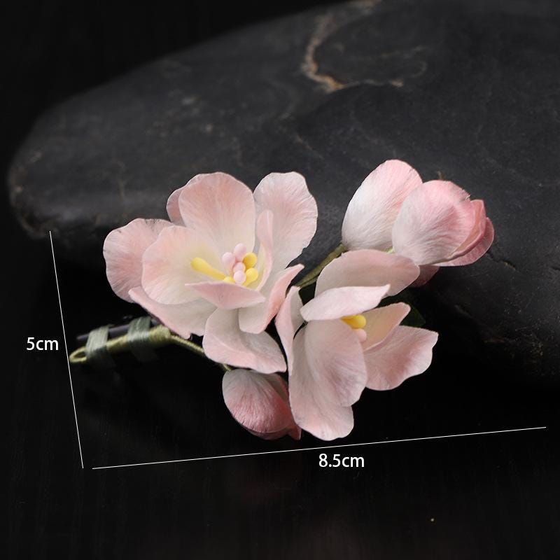 Handmade Silk Flower Hair Clip Pearl Bee Hairpin