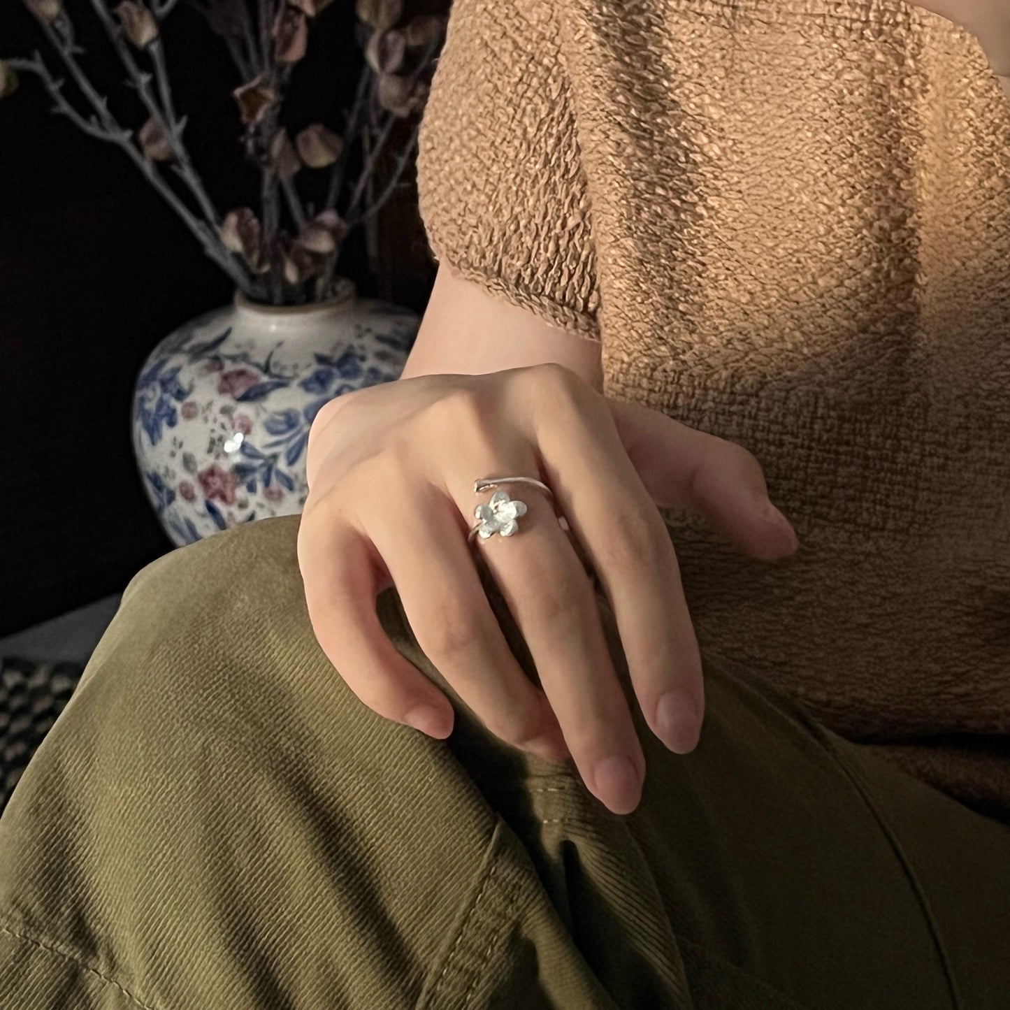 Handmade  Sterling Silver Chinese Ethnic Ring