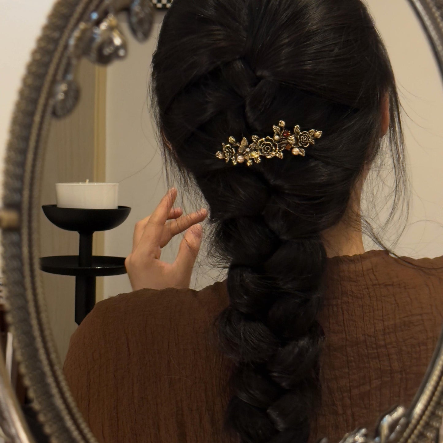 Handmade Boho Hair Stick Tassel Antique Silver