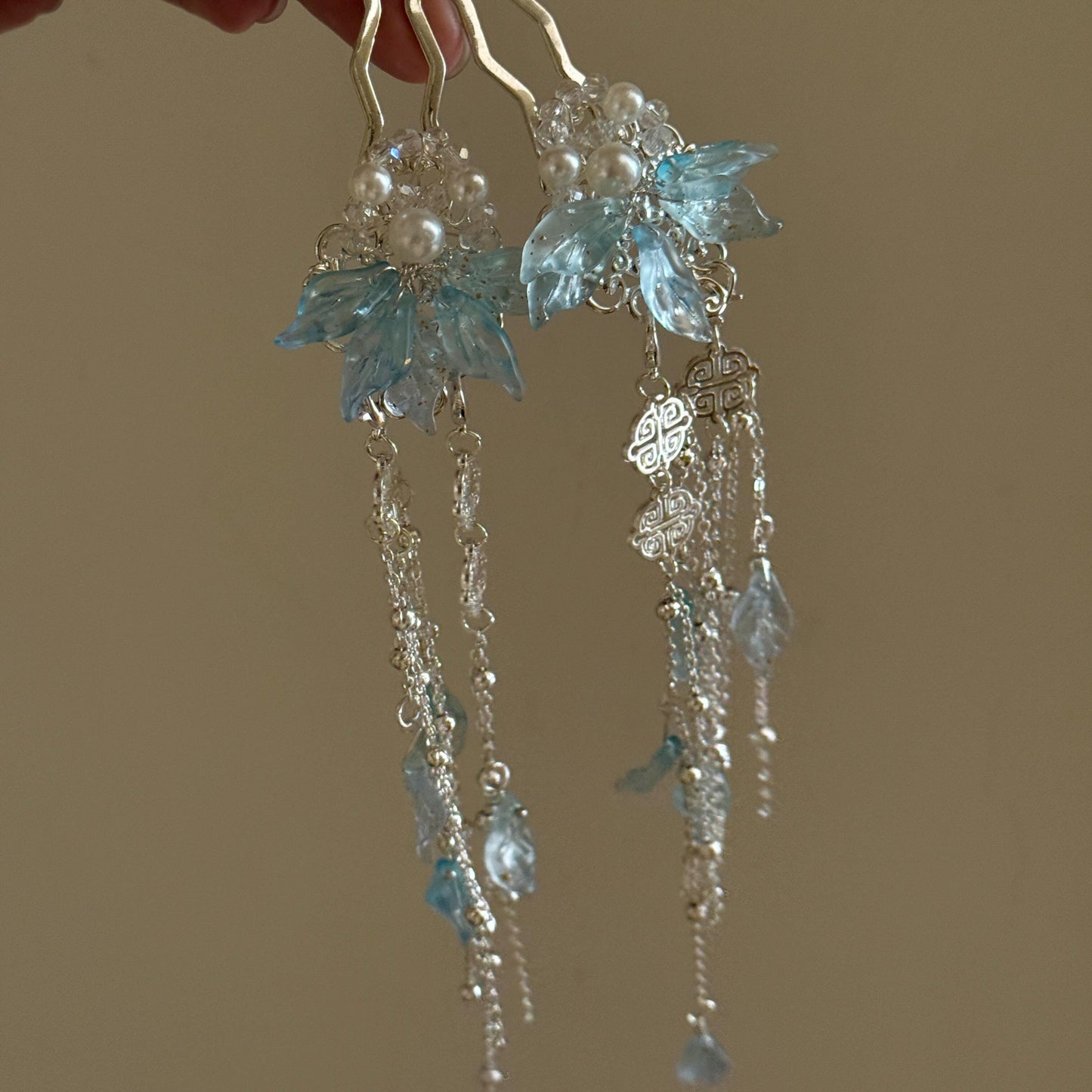 Handmade Boho Hair Stick Tassel Antique Silver