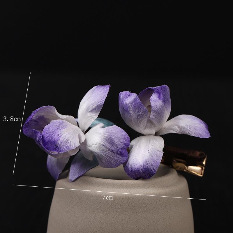 Handmade Silk Flower Hair Clip Traditional Chinese Hair Accessory