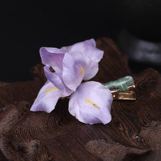 Handmade Silk Flower Hair Clip Traditional Chinese Hair Accessory