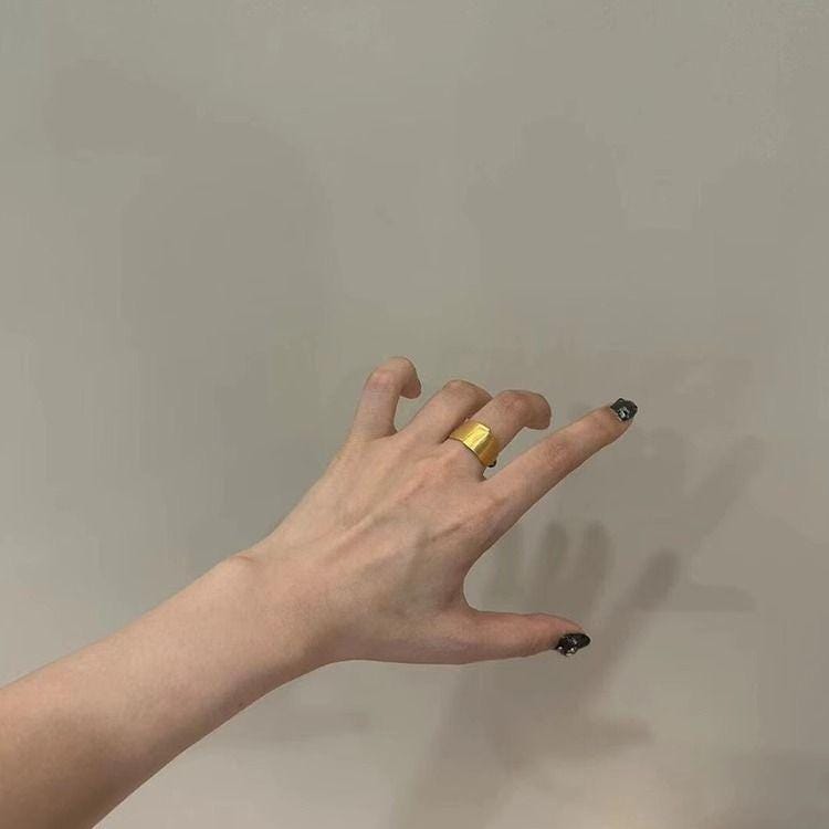 Handmade Brushed Agarwood Statement Ring