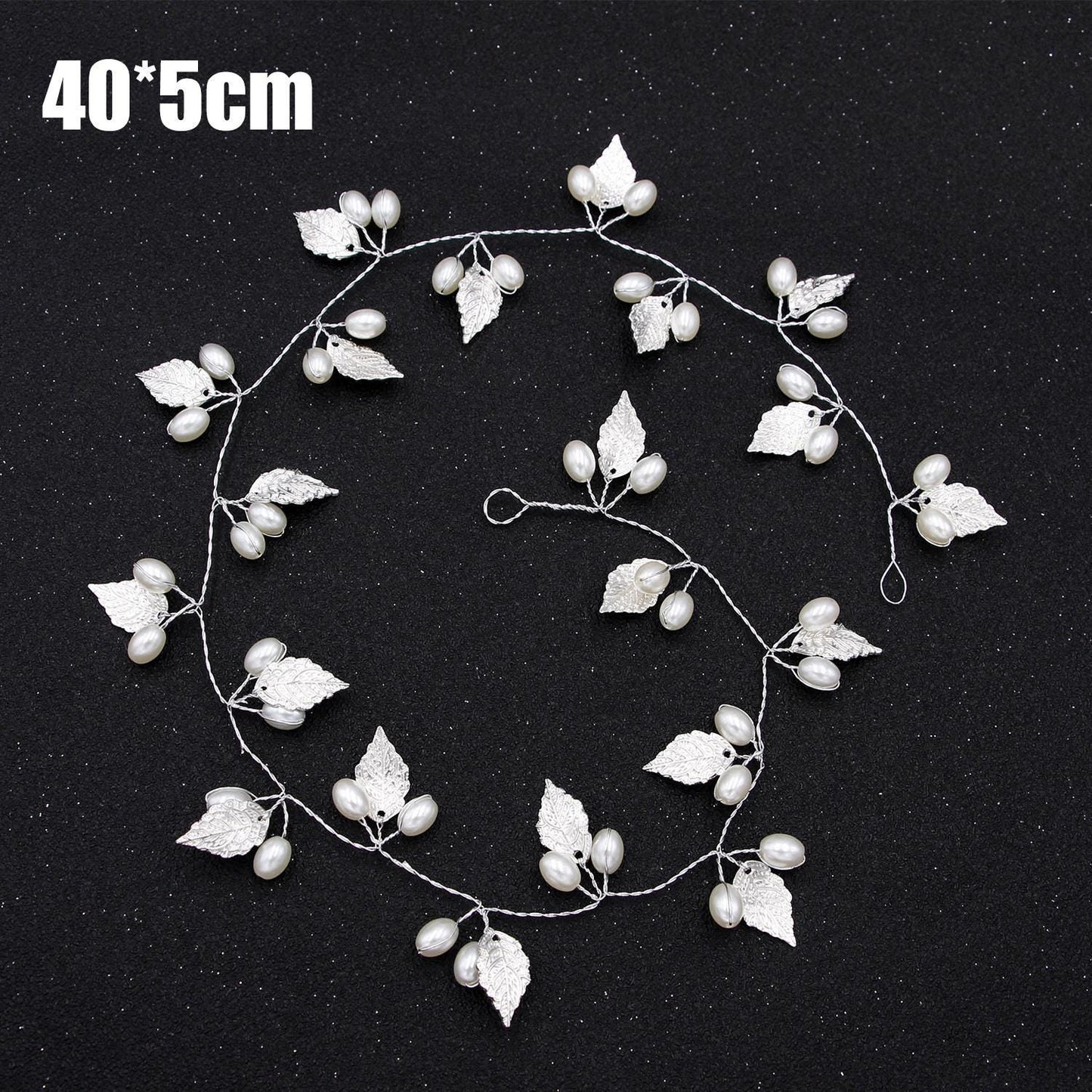Crystal Pearl Bridal Hair Vine Handmade