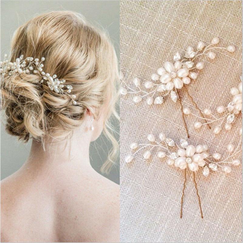 Crystal Pearl Bridal Hair Vine Handmade