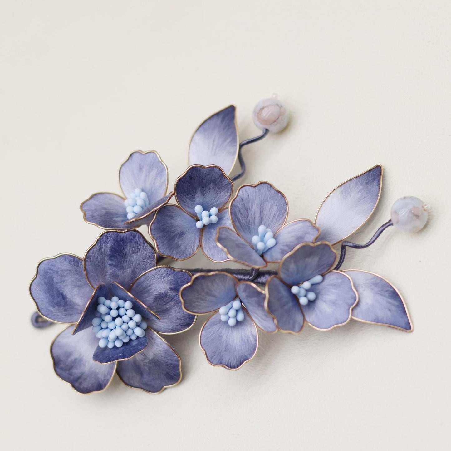 Silk Flower Hair Stick Handmade Tassel