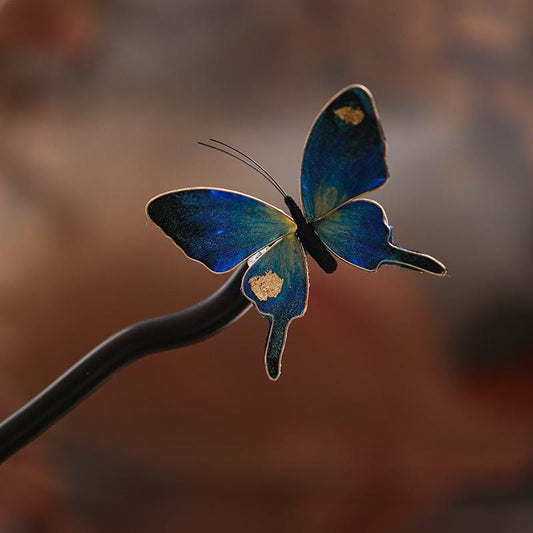 Velvet Flower Butterfly Hair Clip Handmade