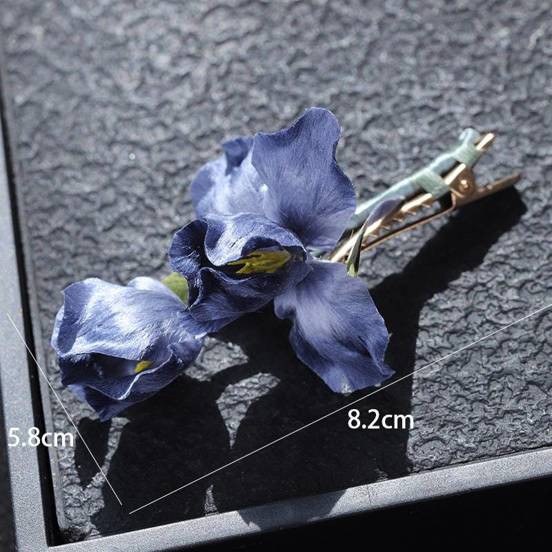 Handmade Silk Flower Hair Clip Traditional Chinese Hair Accessory