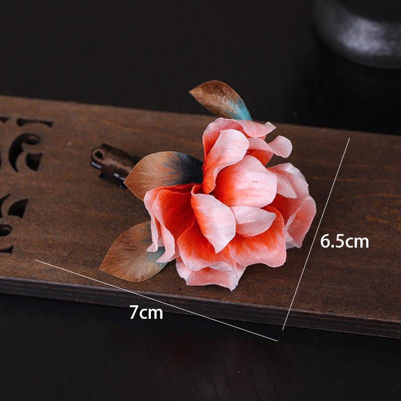 Handmade Silk Flower Hair Clip Traditional Chinese Hair Accessory