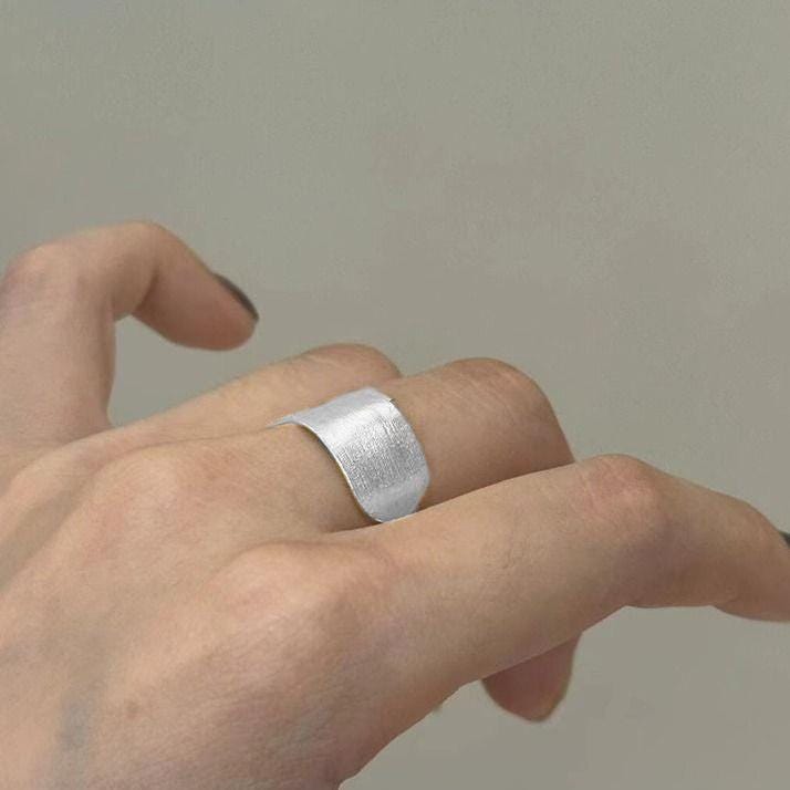 Handmade Brushed Agarwood Statement Ring