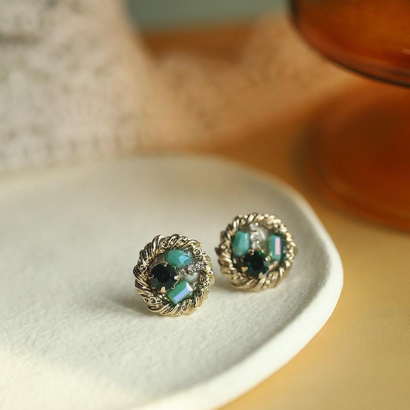 Evil Eye Turquoise Pearl Earrings Handmade