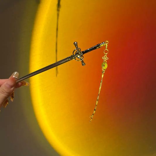 Chinese Sword Hairpin with Ruyi Pendant – Hanfu-Inspired Vintage Hair Accessory for Traditional Hairstyles